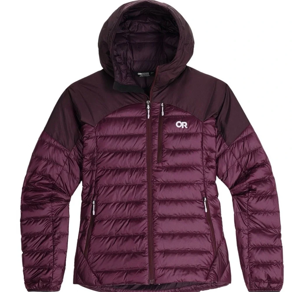Outdoor Research Women’s Down Hoodie Amethyst Jacket Medium NWT - Picture 1 of 9